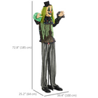 HOMCOM 6' Life Size Animated Clown with Sound Motion Activation - Green-Halloween animatronic features ghastly red glowing eyes 