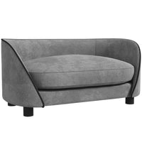 PawHut Dog Sofa with Soft Cushion and Washable Cover - Grey-Cushion padded with removable, washable cover for easy maintenance 
