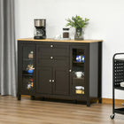HOMCOM 47.25" L Sideboard Buffet Cabinet with 2 Drawers and 4 Doors - Brown-A large countertop, 3 cabinets and 2 drawers for daily accessories 