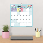 DateWorks 2026 16-Month Spiral Wall Calendar - 12" x 12" - Hello Kitty - English-12 monthly calendar pages from January to December 2026