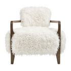 Modway Zinnia Faux Fur Accent Chair - White-7