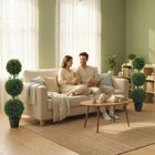 HOMCOM 3.3' Artificial Boxwood Topiary Trees - Green - 2 Pack-UV-resistant PE material keeps this fake tree vibrant indoors or outdoors 