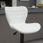 HOMCOM Adjustable Swivel PU Leather Bar Stools - White - 2 Pack-Heavy-duty metal base helps keep its balance, and rubber pads prevent slipping
