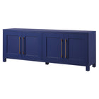 Hudson&Canal Chabot TV Stand for TV's up to 75" - Dark Blue-The top has a weight capacity of 75lbs, lower shelves can hold 25lbs each