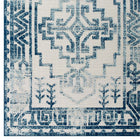 Modway Reflect Nyssa Distressed Geometric Southwestern Aztec Indoor/Outdoor Area Rug - 5 ft W x 8 ft L - Ivory/Blue-High Density / Machine-Woven