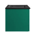 Modway Maybelle 24" Wall-Mount Bathroom Vanity - Green/Black-Dual Soft-Close Doors