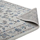 Modway Lilja Distressed Vintage Medallion Area Rug - 5 ft W x 8 ft L - Ivory/Moroccan Blue-High Density / Machine-Woven