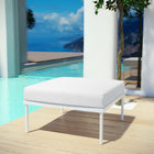 Modway Harmony Outdoor Patio Aluminum Ottoman - White/White-Comfortable Dense Foam Padding