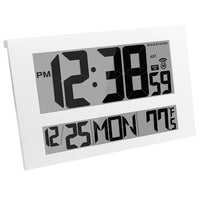 Marathon Jumbo Digital Commercial Grade Atomic Wall Clock - White (CL030025WH)-Jumbo 4.625" LCD display for easy viewing