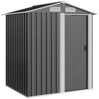 Outsunny Metal Garden Storage Shed with Top Vents - 5' x 4' - Dark Grey-Open and spacious shelter: for garden equipment, tools and more 