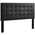 Modway Paisley Tufted Upholstered Faux Leather Full/Queen Headboard - Black-Elegant Biscuit Tufted Design