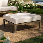 Modway Northlake Outdoor Patio Teak Ottoman - Weathered Grey-Weather-Resistant Cushions