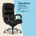 La-Z-Boy Aberdeen Ergonomic Bonded Leather Swivel Executive Office Chair - Black-GREENGUARD certified to help reduce indoor air pollution and the risk of chemical exposure