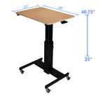 Rocelco MSD-28 Mobile Standing School Desk, Natural/Black-Optimize the ergonomic position for students of all heights