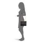 Champs Gala Collection Leather Clutch Shoulder Bag - Black-Center divider zippered pocket