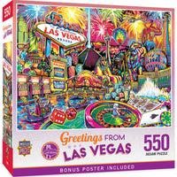 Masterpieces Puzzle Company Greetings From Las Vegas - 550 Piece Jigsaw Puzzle-Age: 14+