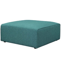 Modway Mingle Fabric Ottoman - Teal-Contemporary modern ottoman