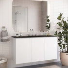 Modway Bryn 48" Wall-Mount Bathroom Vanity - White/Black-Melamine and Particleboard Construction
