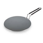 Tramontina Utsava 10.5" Tri-Ply Clad Stainless Steel Ceramic Nonstick Concave Dosa Tawa-Ceramic Nonstick: The dark gray ceramic interior offers a clean, nonstick surface