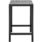 Modway Maine Outdoor Patio Bar Table - Brown Grey-Light Grey Synthetic Wood Slats