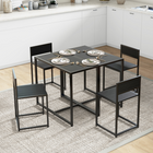 HOMCOM Industrial 3-Piece Small Space Dining Set - Black-Assembly required