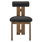 Modway Torian Boucle Fabric Dining Chair - Walnut Black - Set of 2-9