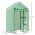Outsunny 55" x 28" x 75" Walk-in Greenhouse with 4 Shelves- Solid steel frame for a sturdy structure which stands steadily upright
 