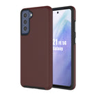 AXS PROTech Dual-Layered Anti-Shock Case with Military-Grade Durability for Samsung Galaxy S21 FE 5G - Burgundy-Shock resistant