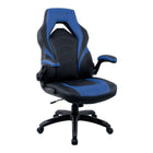 Emerge Vortex Bonded Leather Gaming Chair - Black/Blue-Bonded leather back and seat with colour contrast stitching