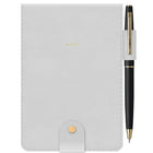 Mead West Village Notepad with Pen - 6 1/8" H x 4 1/4" W - 60 Sheets-Secure Closure: Bottom snap keeps pages neat and protected