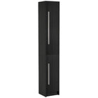 HOMCOM Tall Bathroom Storage Cabinet with Three Adjustable Shelves - Black-Compact and tall cabinet, great for narrow spaces