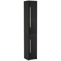HOMCOM Tall Bathroom Storage Cabinet with Three Adjustable Shelves - Black-Compact and tall cabinet, great for narrow spaces