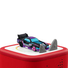 tonies Hot Wheels Tonie Figurine - French-Tracklist (en francais): 1. Générique 2. Les pilotes de Hot Wheels 3. La voiture hantée 4. Restauration rapide... très rapide 5. L'attaque de la pieuvre 6. Attaque de cobra 7. Un dino au garage Total Run Time: Approx. 60 minutes