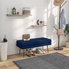 HOMCOM Storage Bench for End of Bed - Dark Blue-Storage under the seat keeps your items neatly tucked away