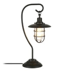 Hudson&Canal Bay 22" Tall Nautical Table Lamp with Glass/Metal Shade - Blackened Bronze/Clear-Rated for one 60W incandescent bulb - 9W LED bulb, 13W fluorescent (CFL) bulb, or 9W self-ballasted LED bulb, E26-base bulb, Bulb not included