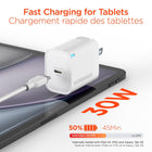 HyperGear 30W USB-C PD Wall Charger Hub with LED - White-Fast Charging for iPad and Android Tablets
