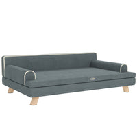 PawHut Elevated Dog Sofa Bed with Cushion - Dark Grey-Soft, spongy cushioning is resilient and comfortable underneath 