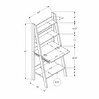Monarch Specialties 7043 61" Computer Desk - Espresso Ladder Style-Featuring a large fixed bottom shelf and 2 stationary top shelves for books, accessories, or display decorative accents in a fashionable style.