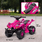 Qaba 6V Kids ATV Quad with Music, Forward - Pink-Constructed from robust plastic and metal for young riders 