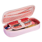 Pep Rally Organizer Pencil Case - Pink-Elastic pen loop divider for organized storage