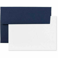 JAM Paper Stationery Set - 25 White Cards and 25 A6 Envelopes - Navy Blue - set of 25-Color: Navy Blue