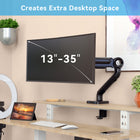 ShoppingAll Heavy Duty Single Monitor Mount for 13-35" Screens - Black-Two USB 3.0 ports for convenient charging