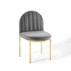Modway Isla Channel Tufted Performance Velvet Dining Side Chair - Gold/Grey-Glam Deco Dining Chair