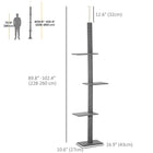 PawHut 100" Floor-To-Ceiling Cat Tree with 3 Perches - Grey-Made from E1 grade particle board, giving the tree solid structure 