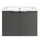 Modway Maybelle 24" Wall-Mount Bathroom Vanity - Grey/White-Modern Bathroom Vanity