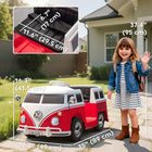 Qaba Lisensed Volkswagen T1 12V Kids Ride on Car - Red-Enjoy music with the built-in MP3 player for an entertaining drive 