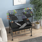 PawHut 43" Rolling Hamster Cage with Tunnel Tube System & Storage Shelf-Storage shelf keeps pet supplies organized