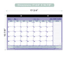 Blueline 13 Months Monthly Academic Desk Pad - July to July - 17-3/4" L x 10 7/8" W - Bilingual-One month per sheet, one block per day