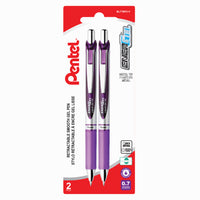 Pentel Energel Liquid Gel Pens Retractable - 0.7mm - Violet - 2 Pack  -Engineered to incorporate the best qualities of liquid and gel ink