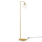 Modway Silo Glass Globe Glass and Metal Floor Lamp - Satin Brass-Bulbs: 1 E26 60W Max (Not Included)